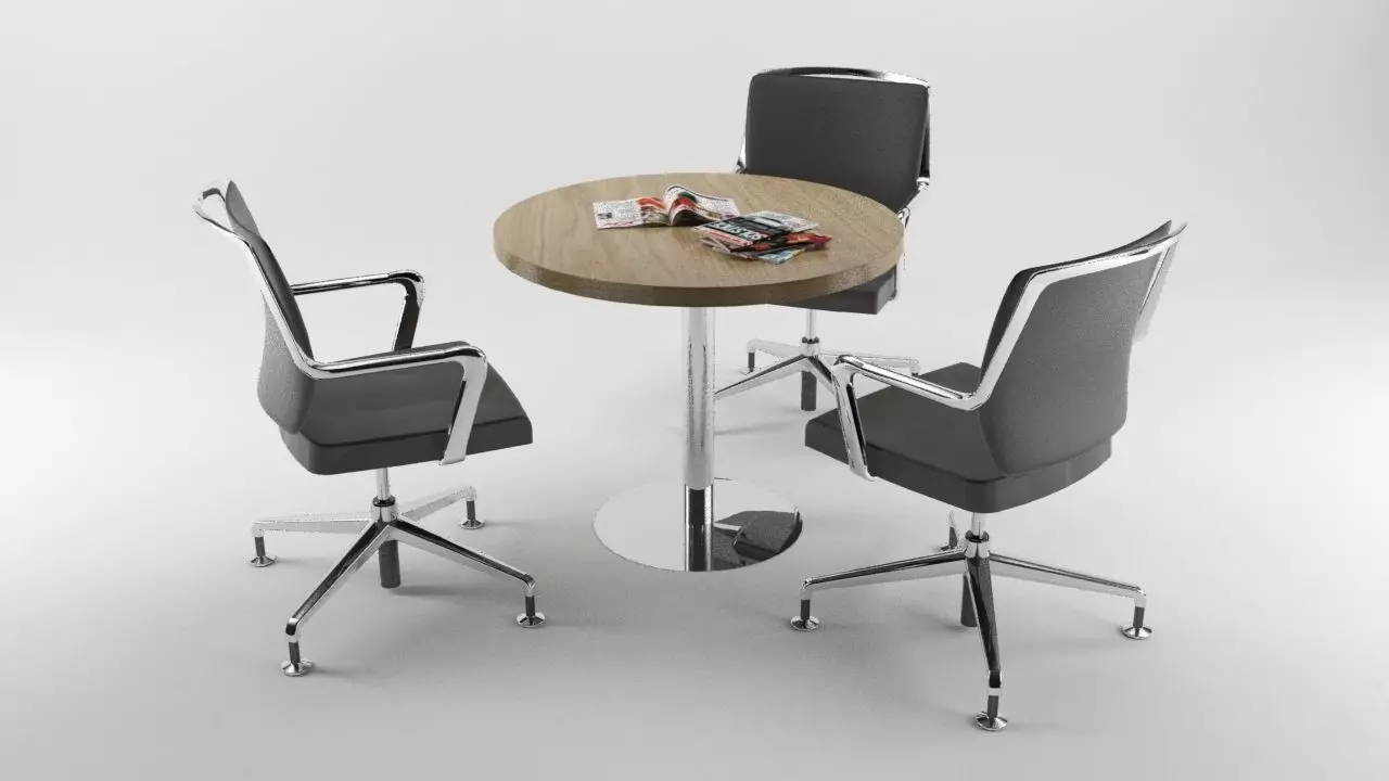 Office Meeting Table HQ Low-poly 3D model_0