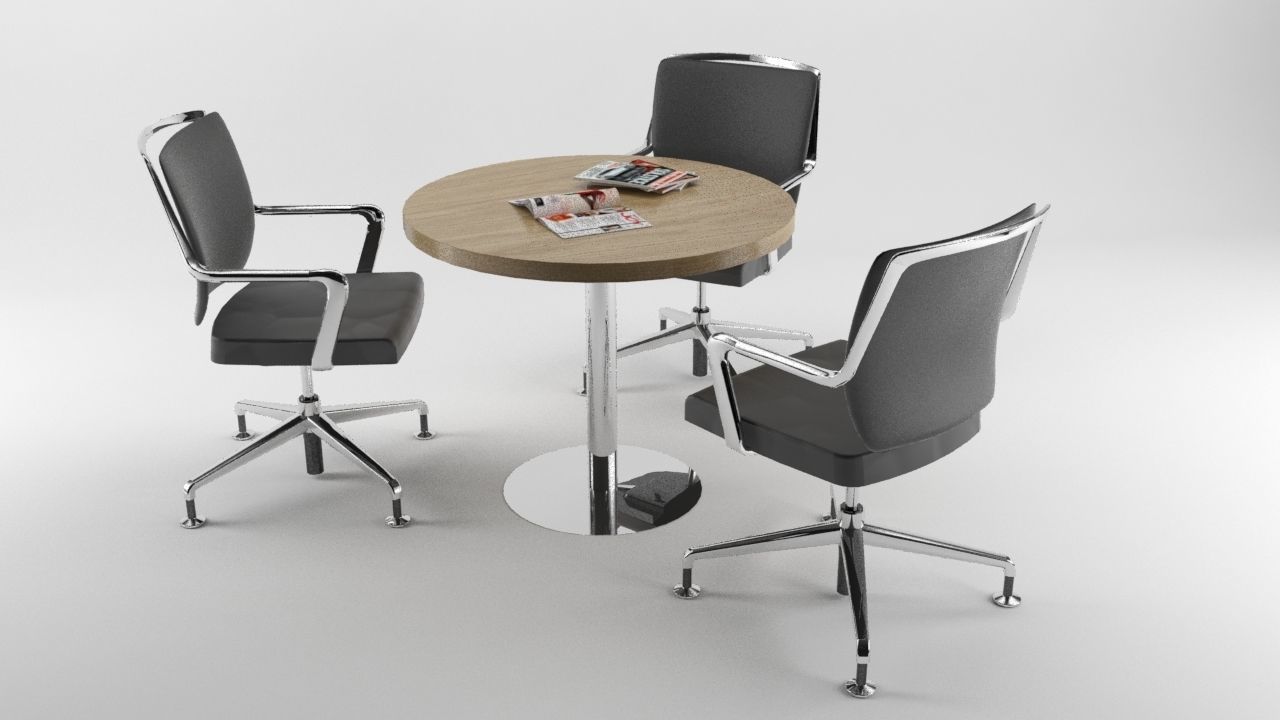 Office Meeting Table HQ Low-poly 3D model_1