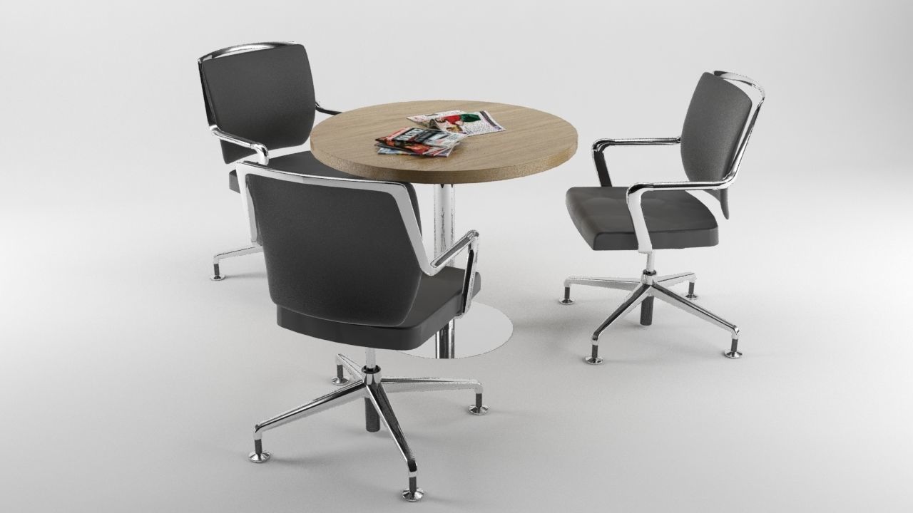 Office Meeting Table HQ Low-poly 3D model_2