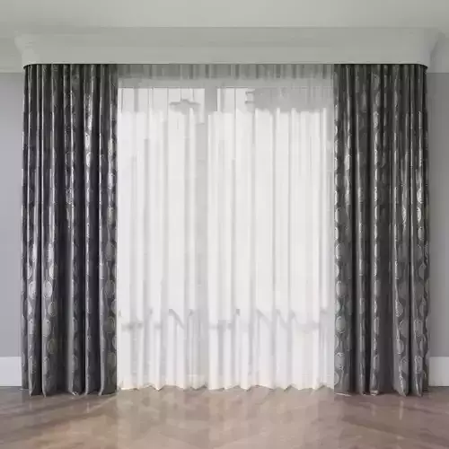 Curtain room with curtains and wooden floor