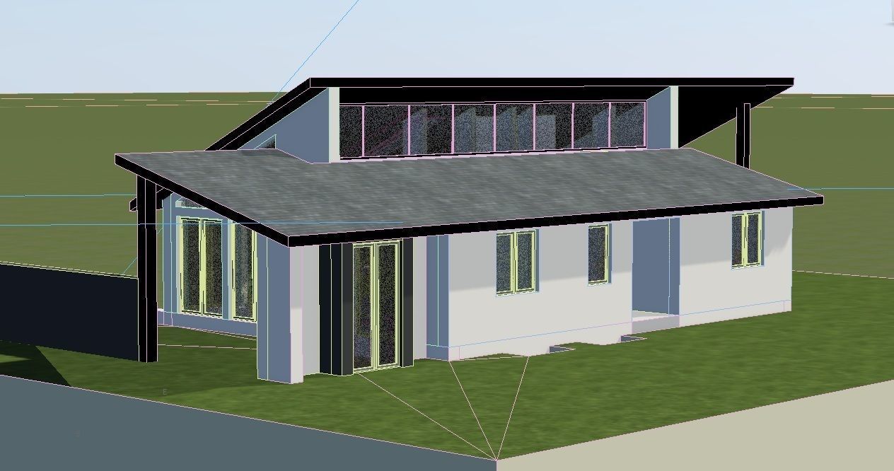 ARCHITECTURAL MODERN HOUSE 2 Low-poly 3D model_1