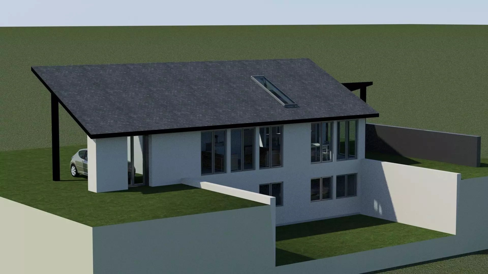 ARCHITECTURAL MODERN HOUSE 2 Low-poly 3D model_0