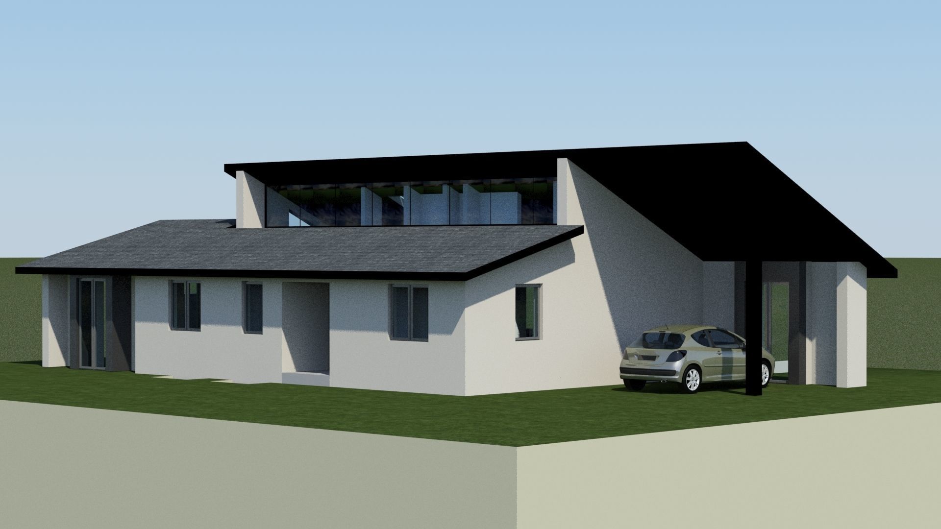 ARCHITECTURAL MODERN HOUSE 2 Low-poly 3D model_2