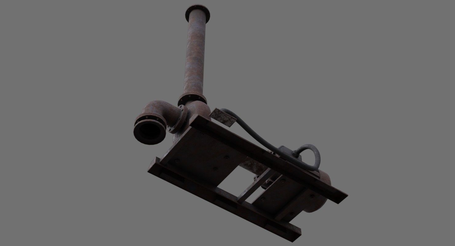 Water Pump 2C Low-poly 3D model_5