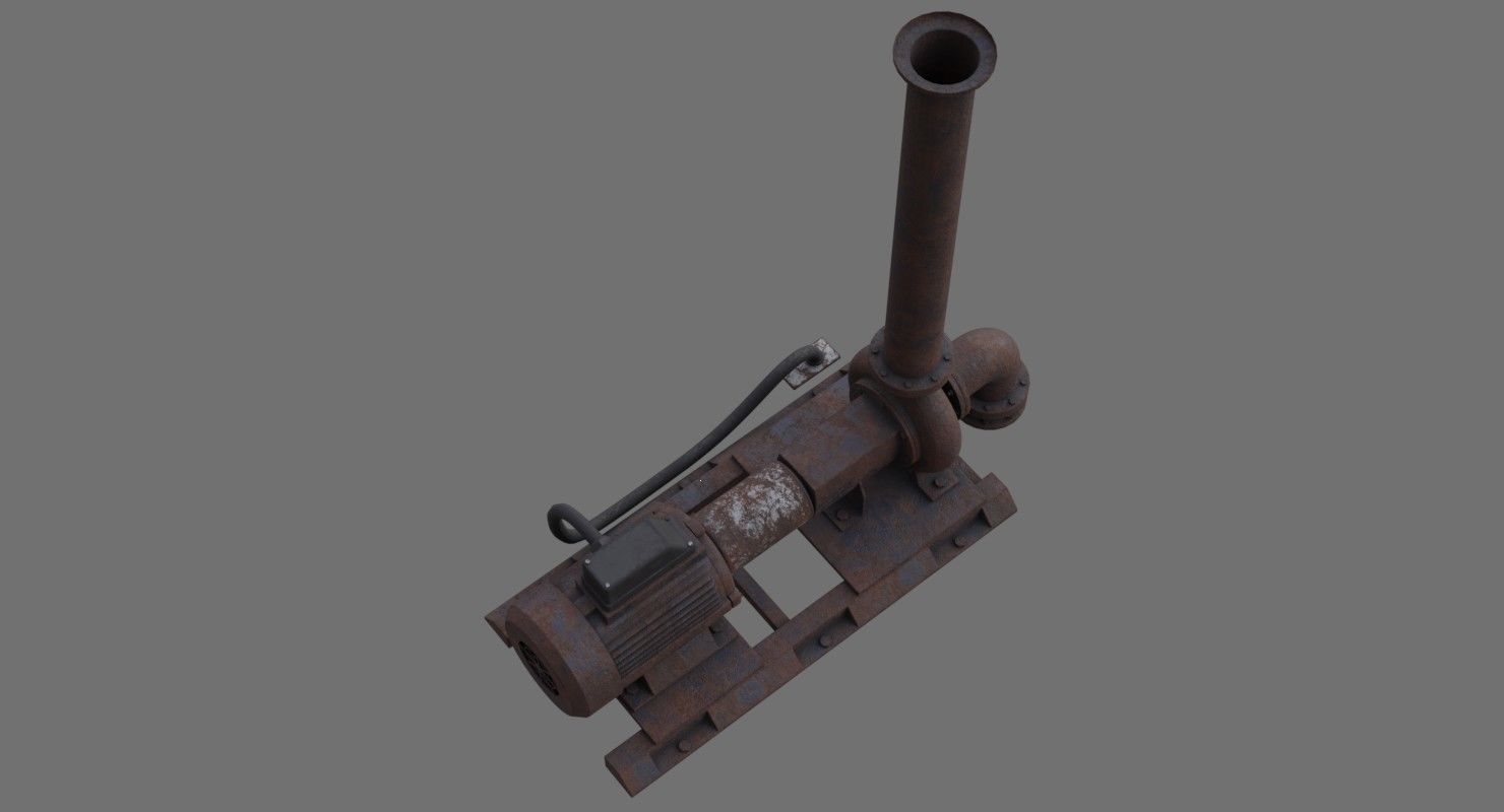 Water Pump 2C Low-poly 3D model_3