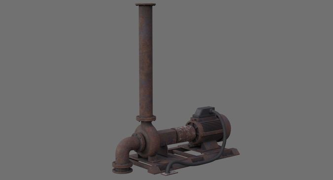 Water Pump 2C Low-poly 3D model