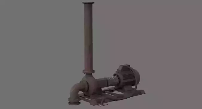 Water Pump 2C Low-poly 3D model