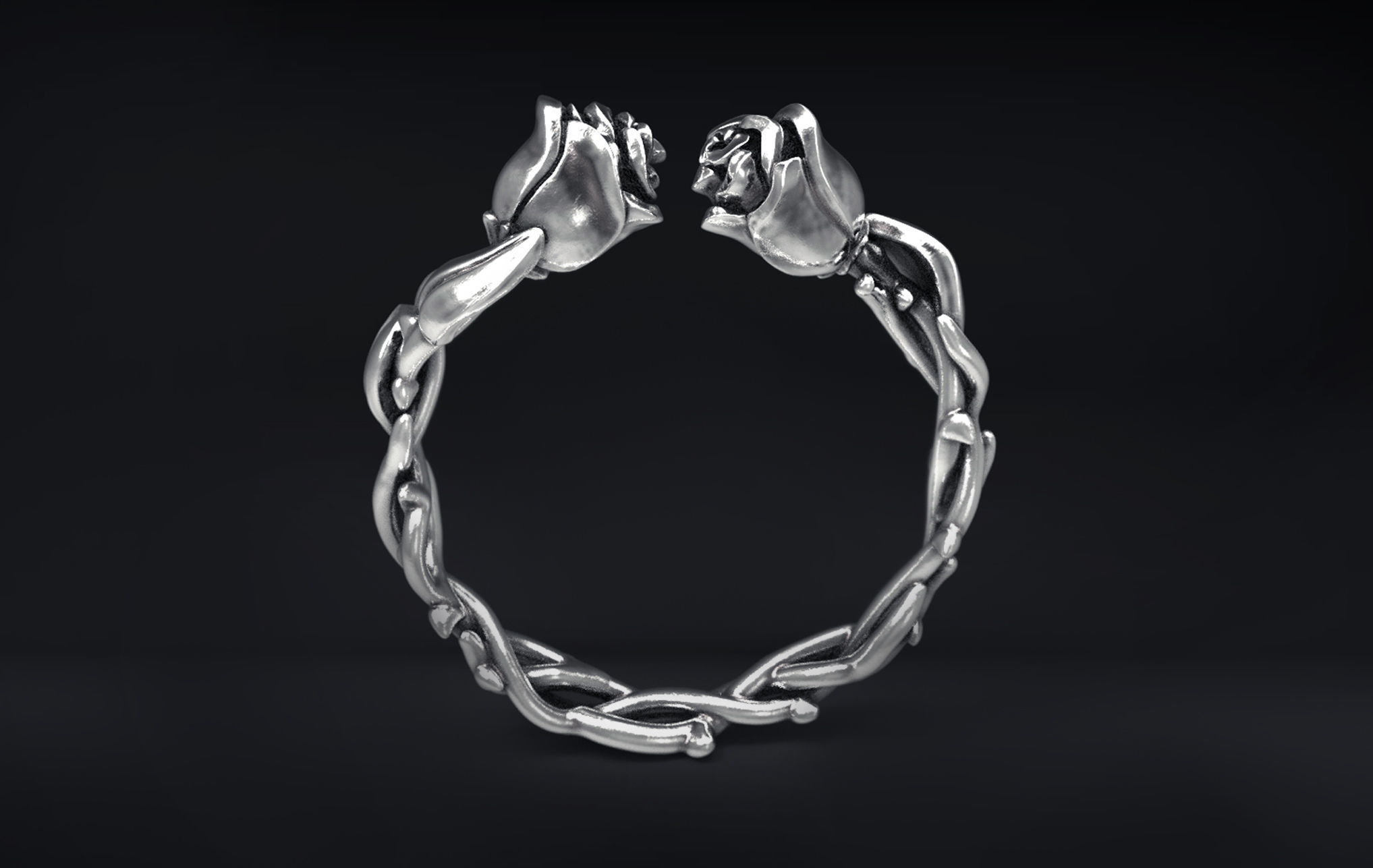 Wild Roses Ring 3D print model_4