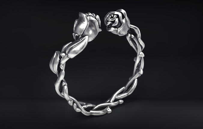 Wild Roses Ring 3D print model