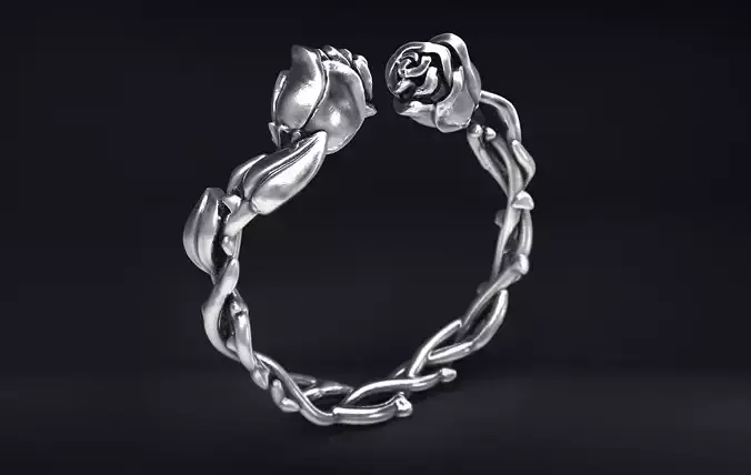 Wild Roses Ring 3D print model