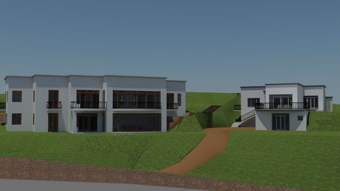 ARCHITECTURAL MODERN HOUSE 4 Low-poly 3D model