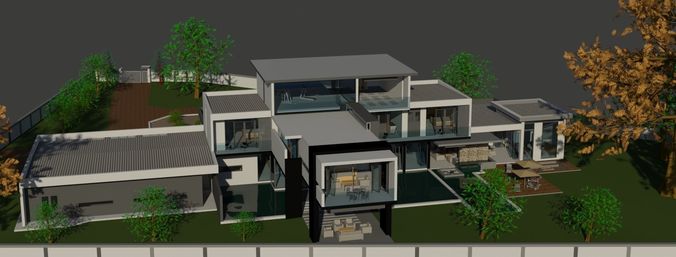 ARCHITECTURAL MODERN HOUSE 5 Low-poly 3D model