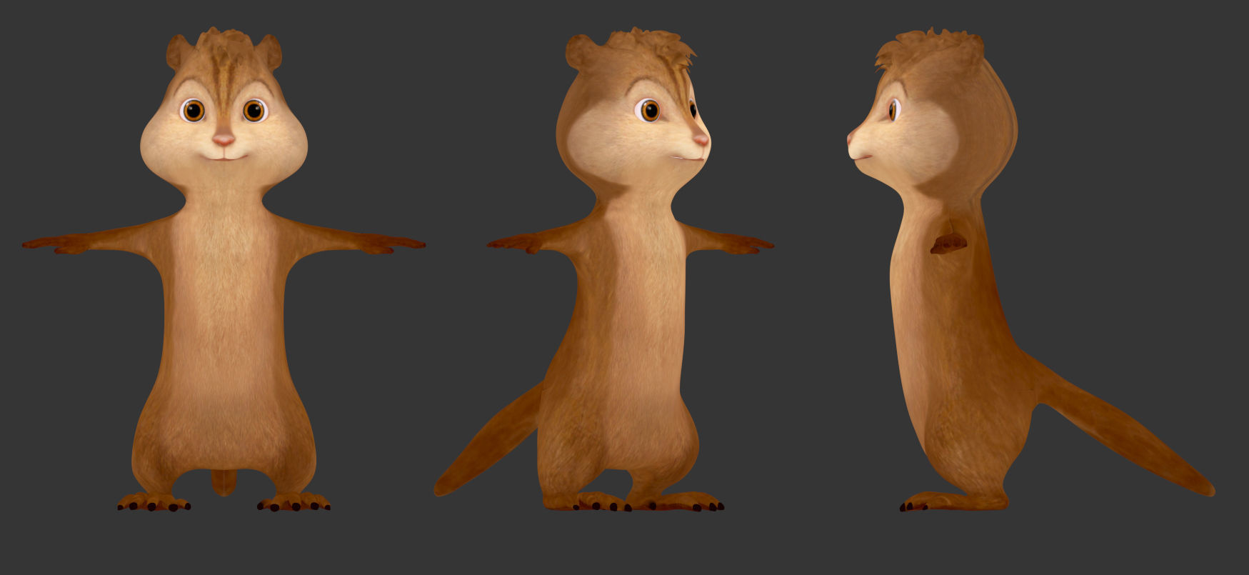 Alvin Chipmunks Low-poly 3D model_5