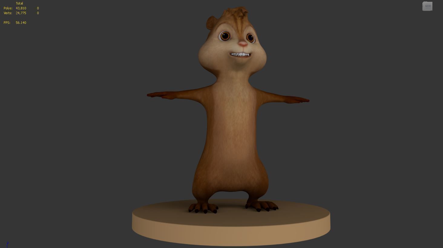 Alvin Chipmunks Low-poly 3D model_2