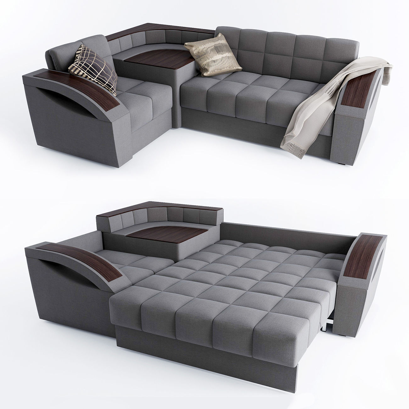 Corner sofa bed Montreal with a left angle Hoff 3D model