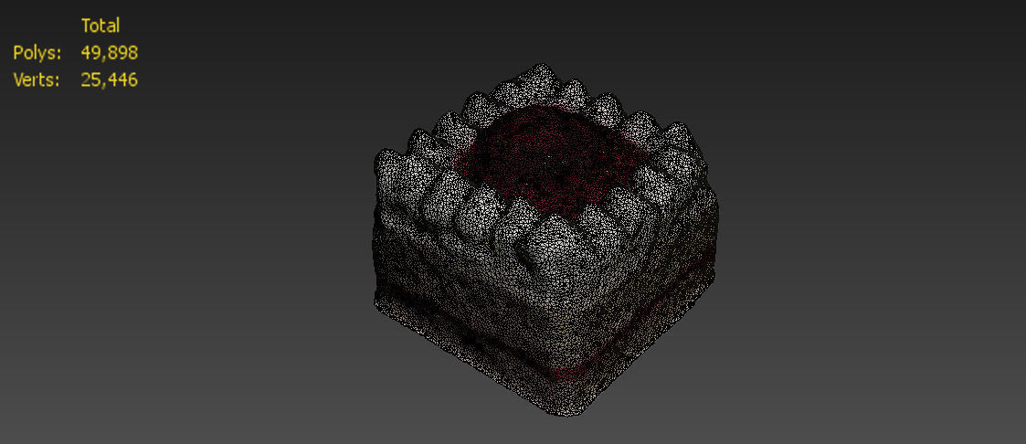 Cake Cherry Strawberry Low-poly 3D model_6