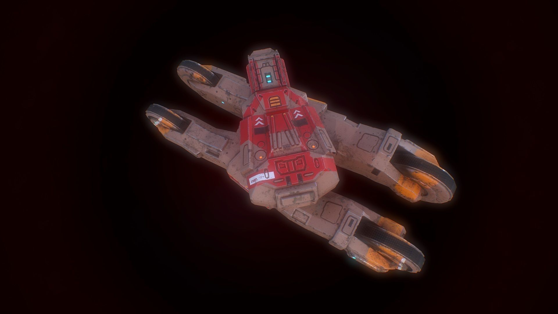 Low poly sci fi speedy tank combat unit asset Low-poly 3D model_6