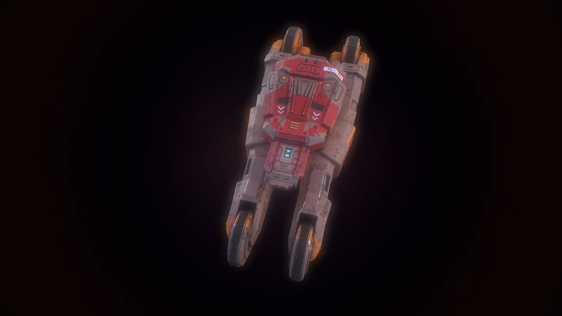 Low poly sci fi speedy tank combat unit asset Low-poly 3D model_1