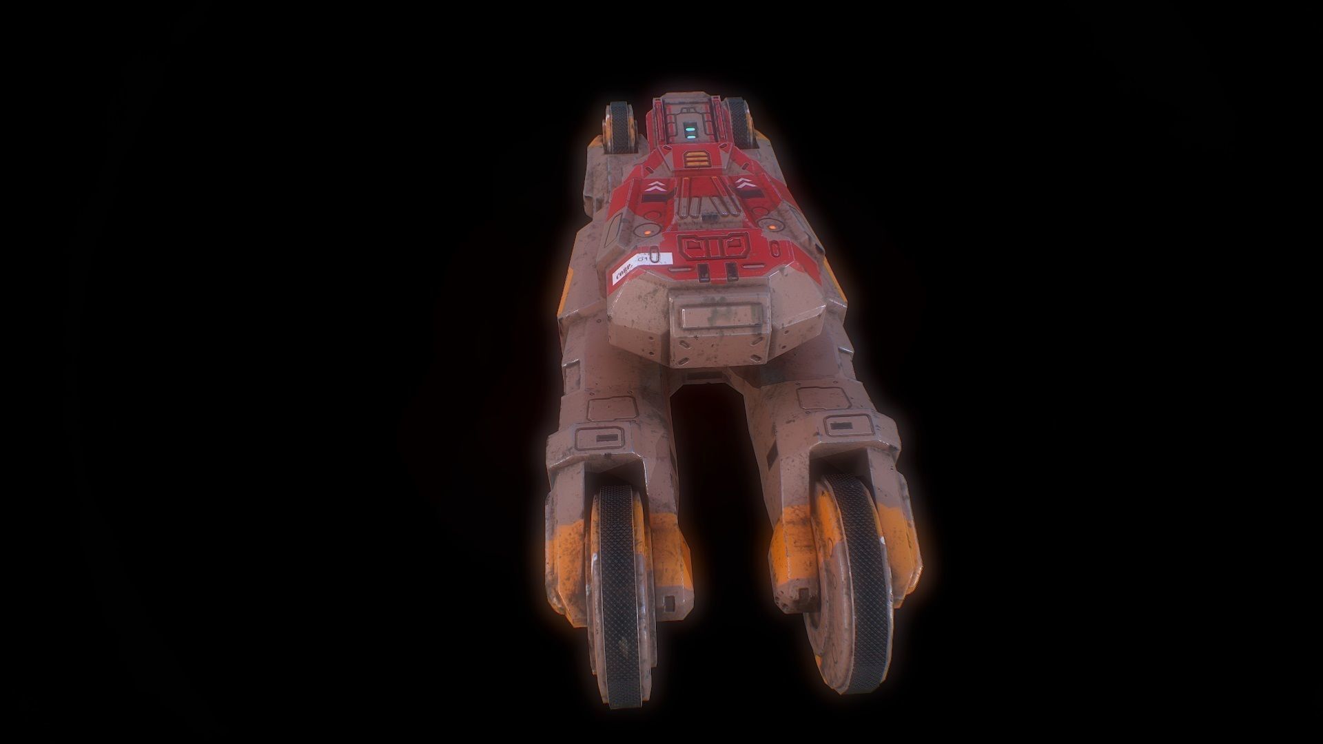 Low poly sci fi speedy tank combat unit asset Low-poly 3D model_3