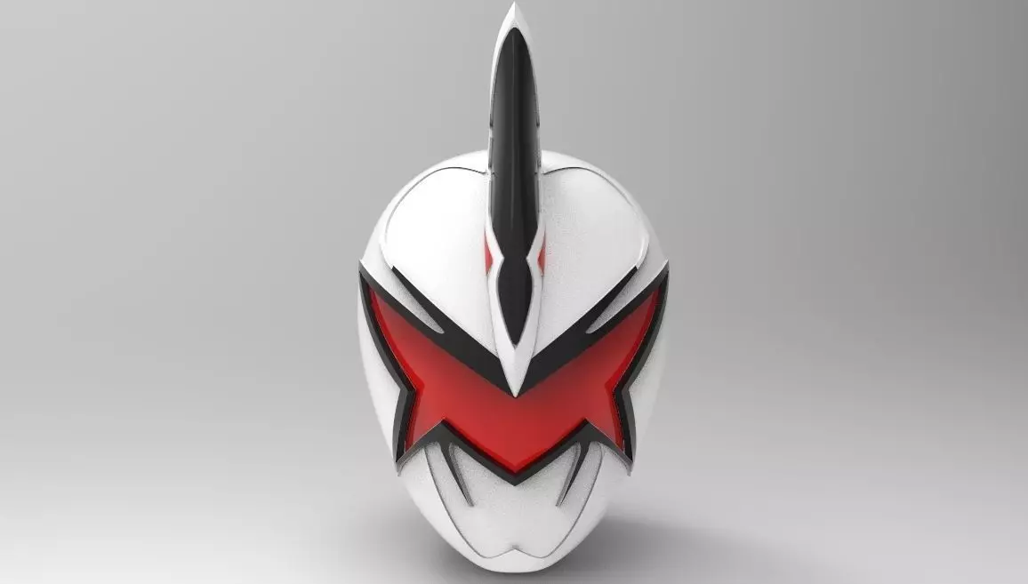 White Ranger Helmet from Dino Thunder for 3D printing 3D print model_0