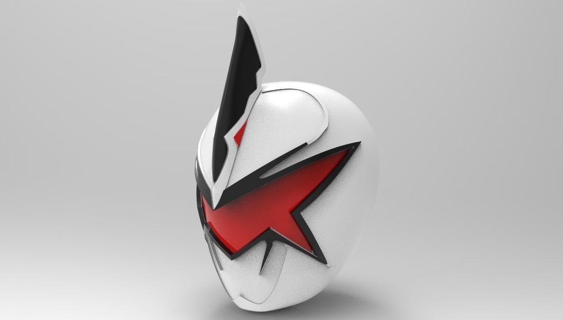 White Ranger Helmet from Dino Thunder for 3D printing 3D print model_2