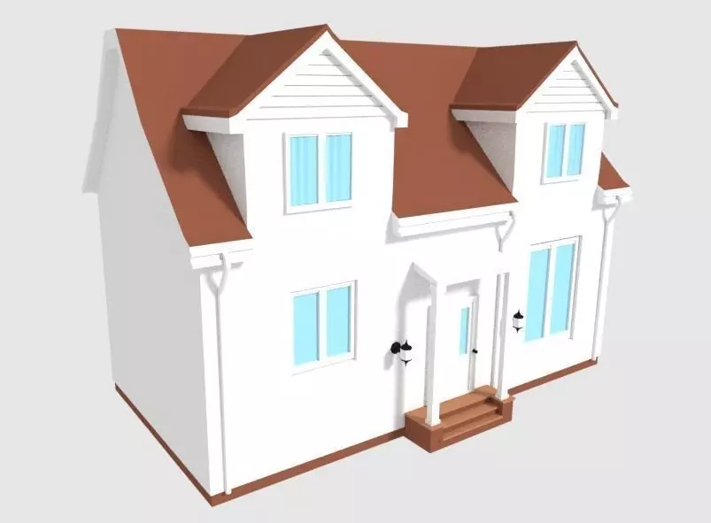 House Low Poly Low-poly 3D model_0