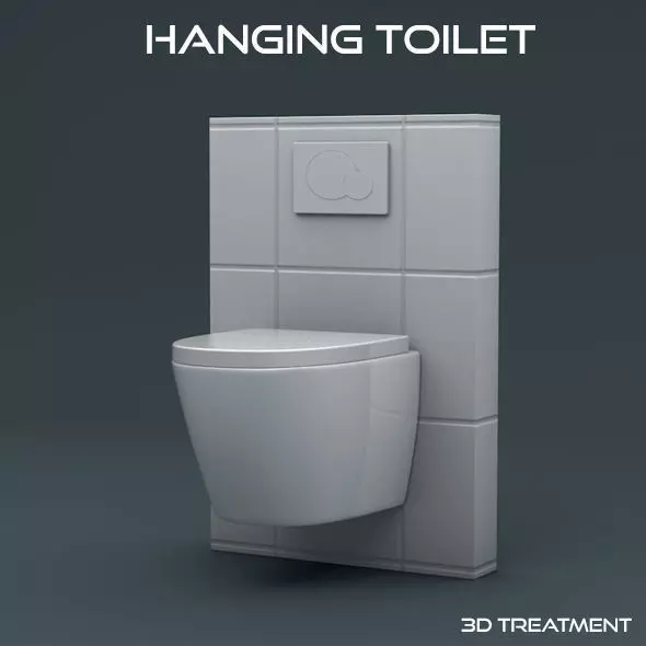 Hanging Toilet Low-poly 3D model