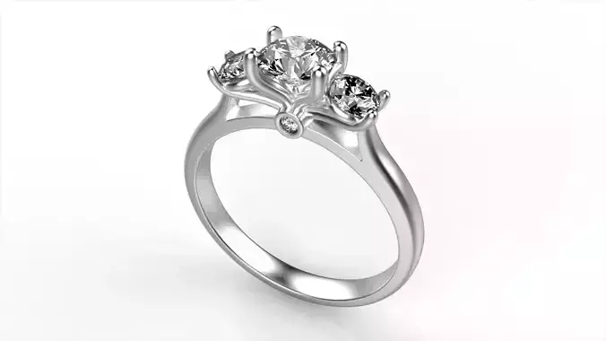 Modern Round Diamond Ring All Size