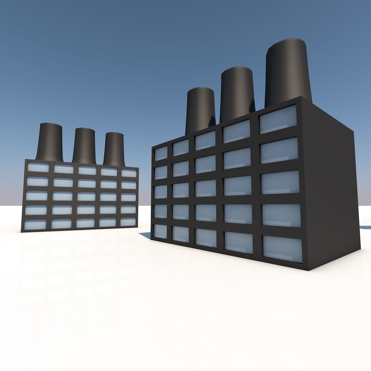 Low Poly Buildings two churches with roofs Low-poly 3D model_8