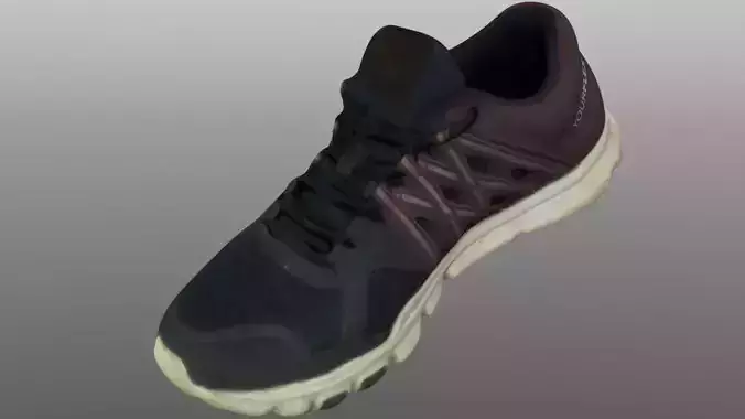 Sneaker 3D model low poly close up of sole of shoe