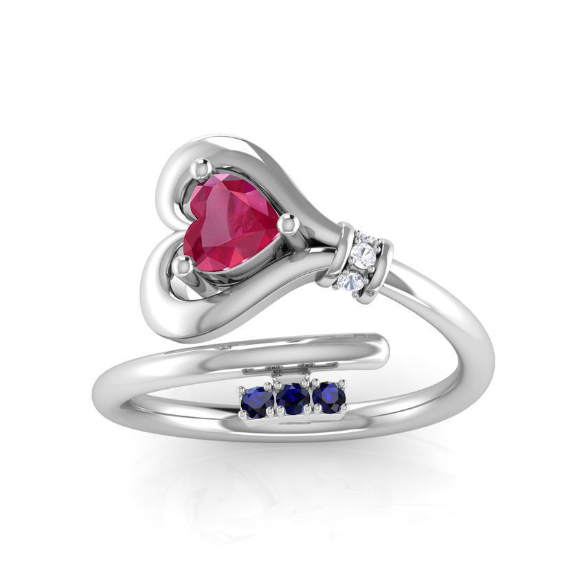 Heart Key Ring 3D print model_2