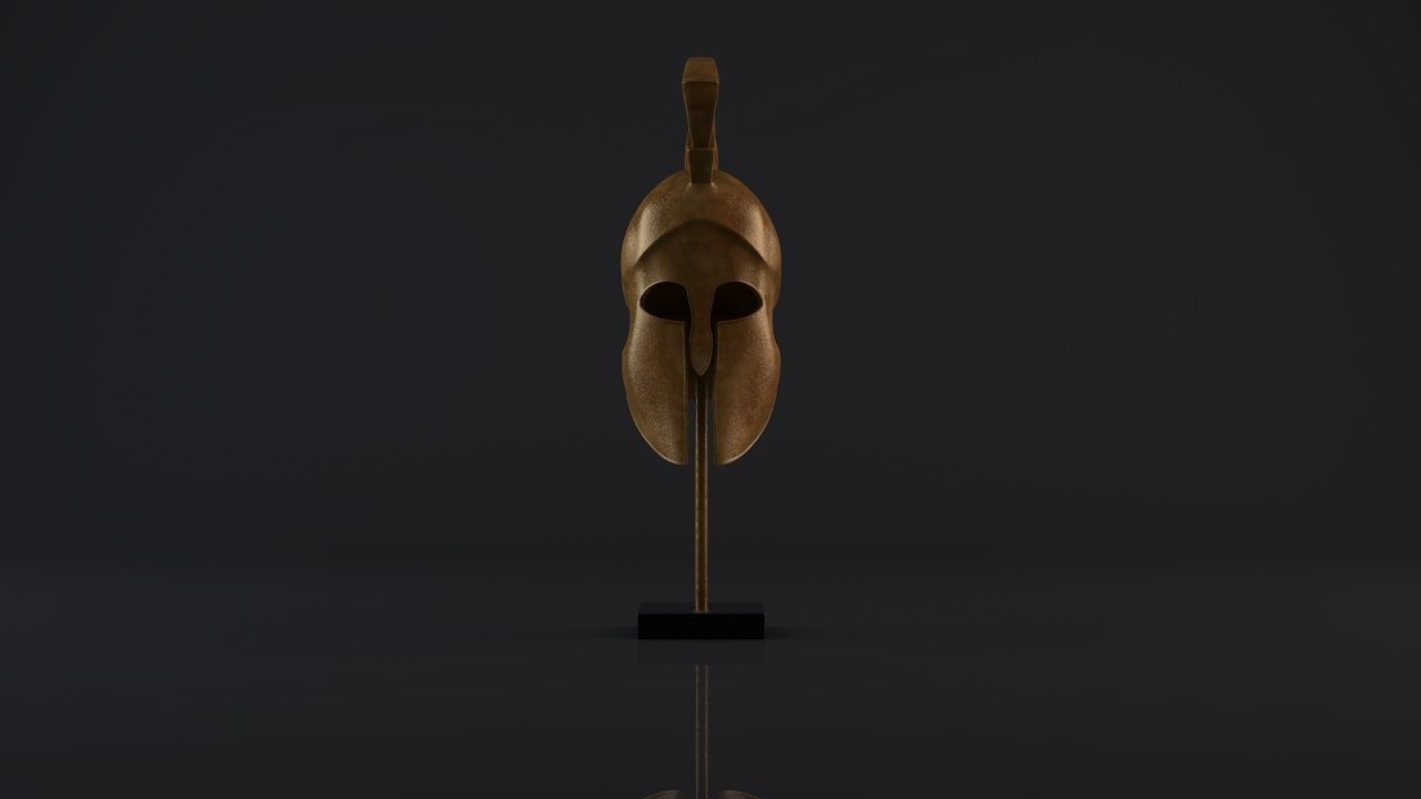 Ancient Greek Helmet Low-poly 3D model_2