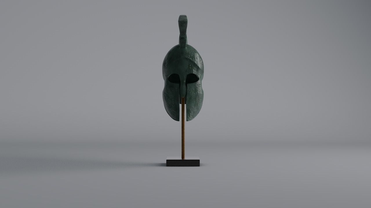 Ancient Greek Helmet Low-poly 3D model_1