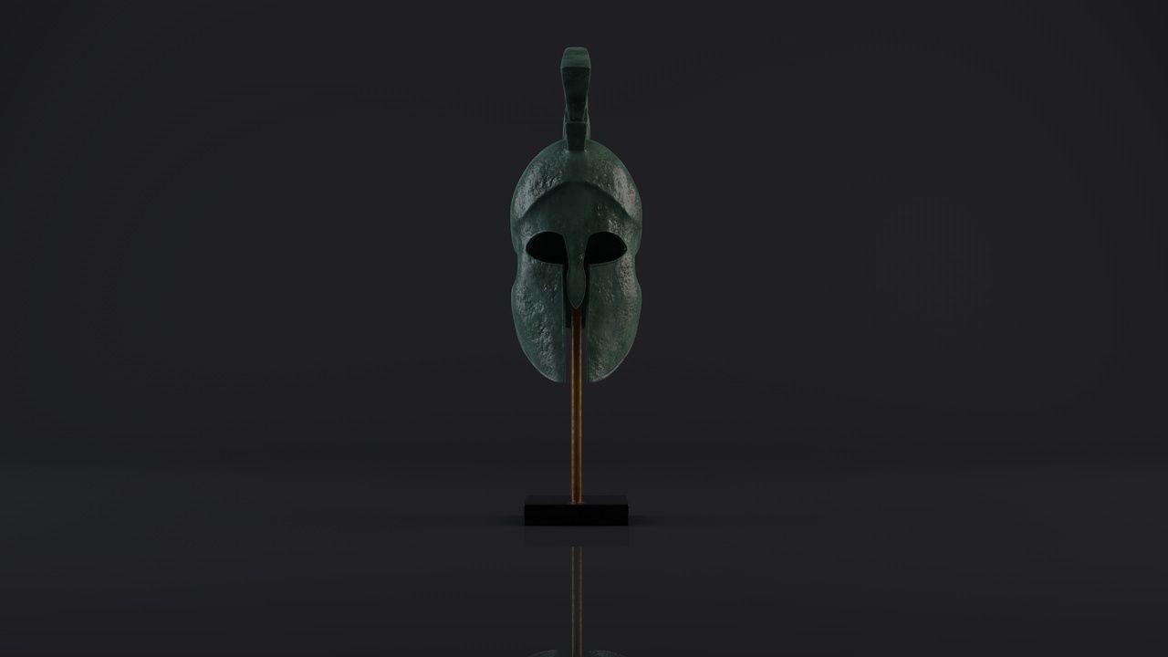 Ancient Greek Helmet Low-poly 3D model_4
