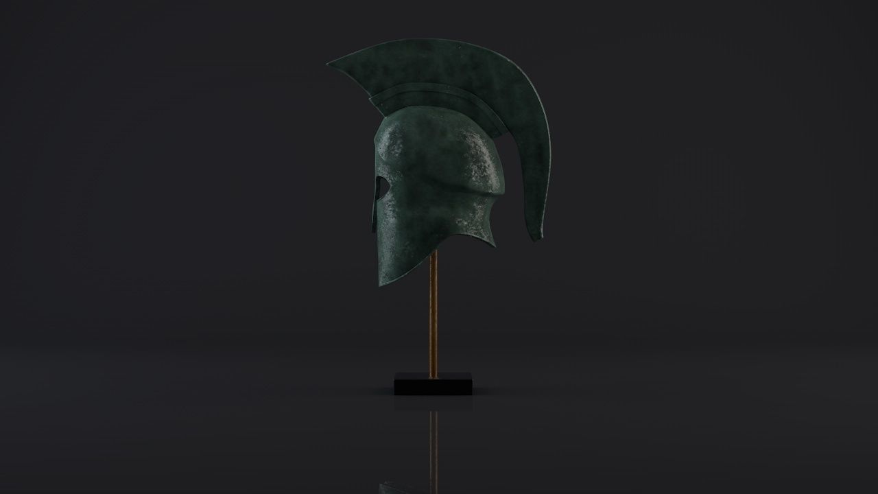 Ancient Greek Helmet Low-poly 3D model_7