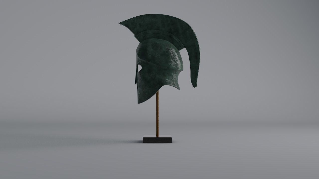 Ancient Greek Helmet Low-poly 3D model_6