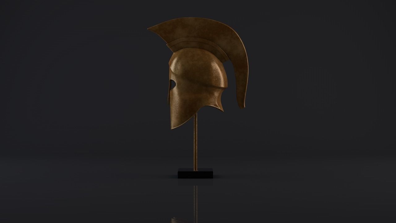Ancient Greek Helmet Low-poly 3D model_8