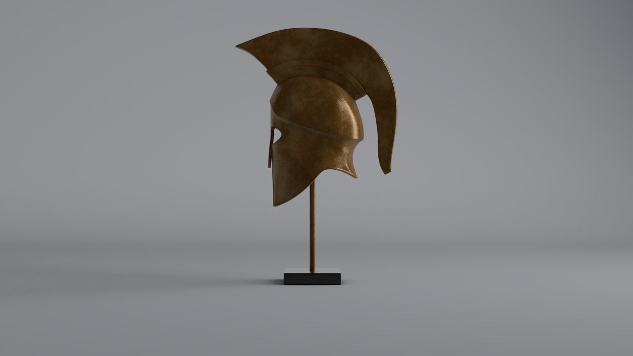 Ancient Greek Helmet Low-poly 3D model_5