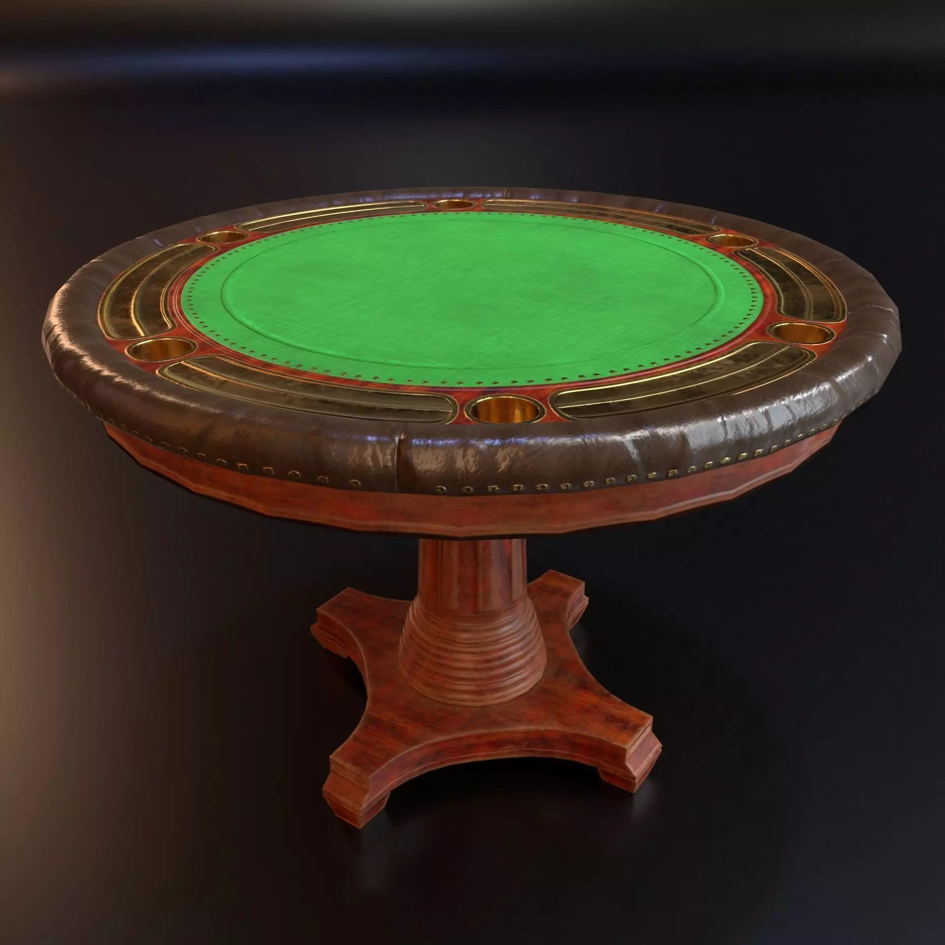 PBR Poker Table Low-poly 3D model_0
