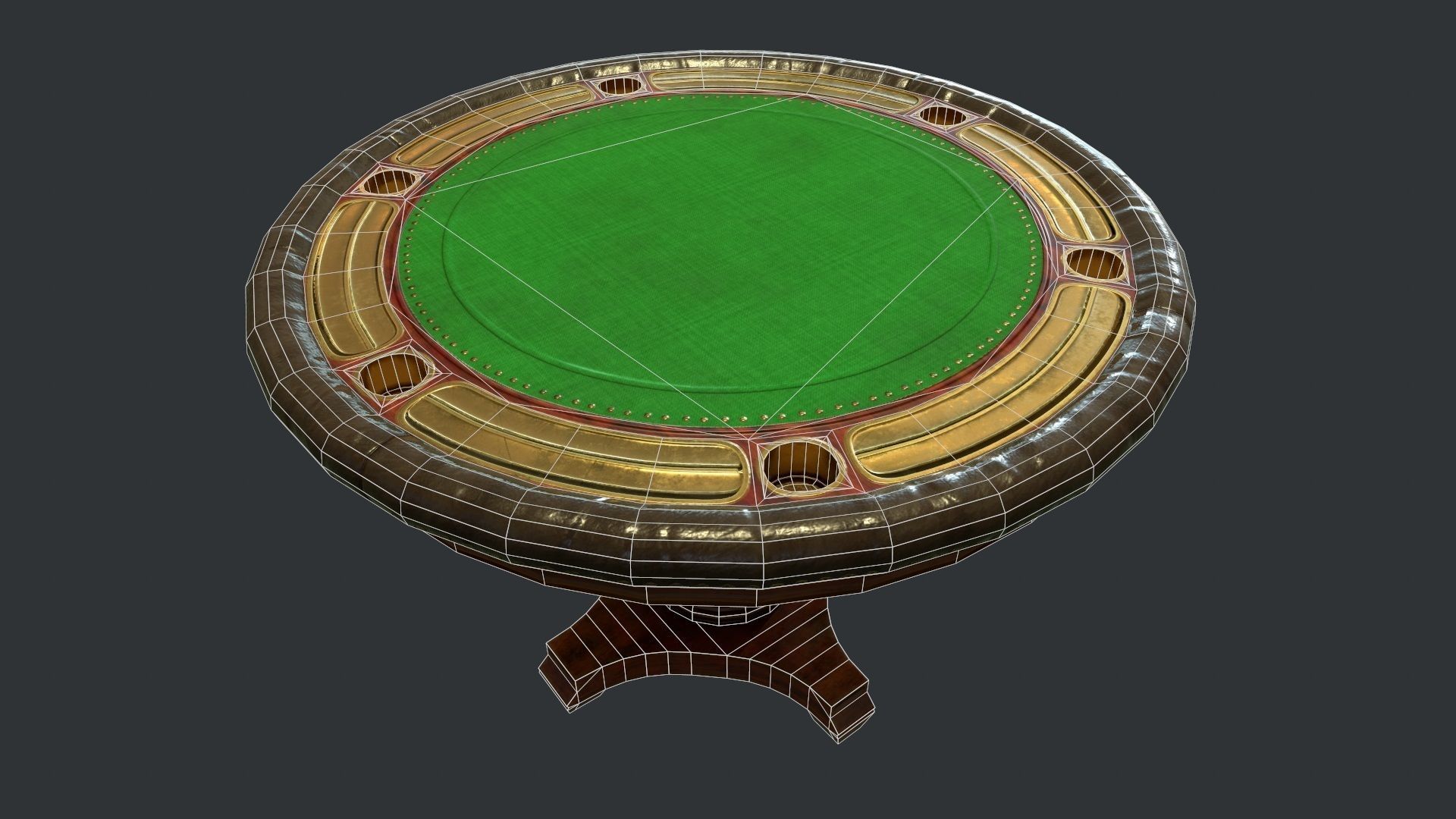 PBR Poker Table Low-poly 3D model_2