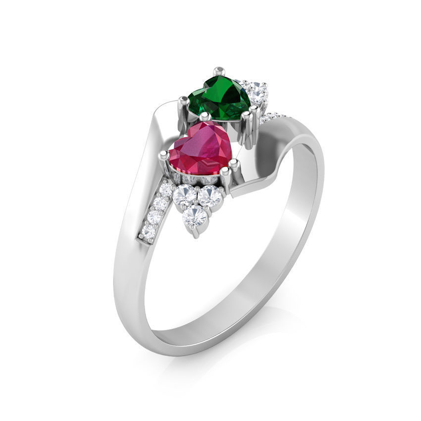 Double Heart Ring 3D print model_3