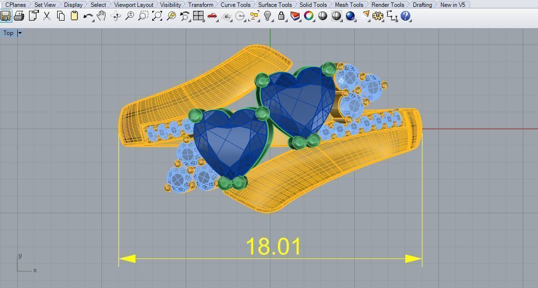 Double Heart Ring 3D print model_5