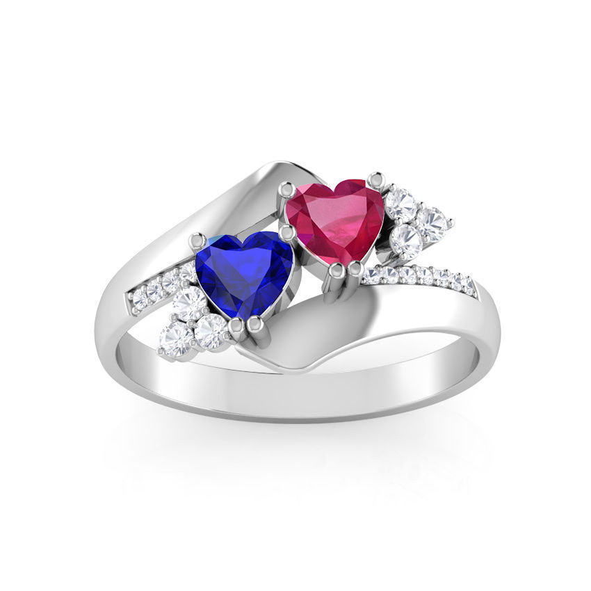 Double Heart Ring 3D print model_1