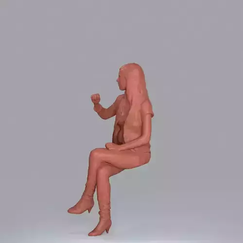 Sitting Blonde Woman with White Jacket CWom0011-HD2-O02P16-S