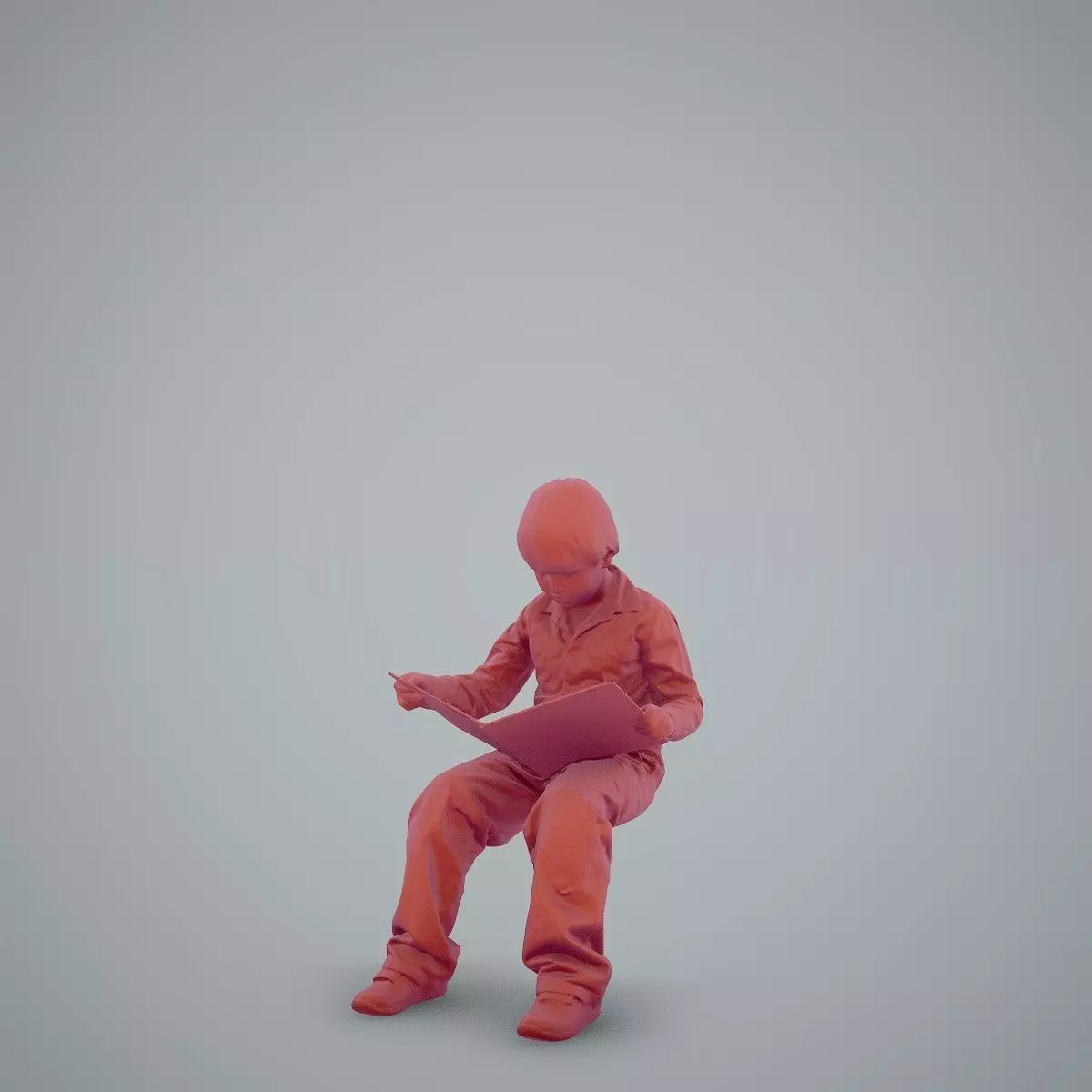Sitting Boy Reading a Book CBoy0002-HD2-O01P01-S 3D model_6