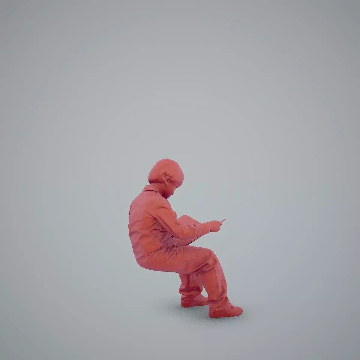 Sitting Boy Reading a Book CBoy0002-HD2-O01P01-S 3D model_3