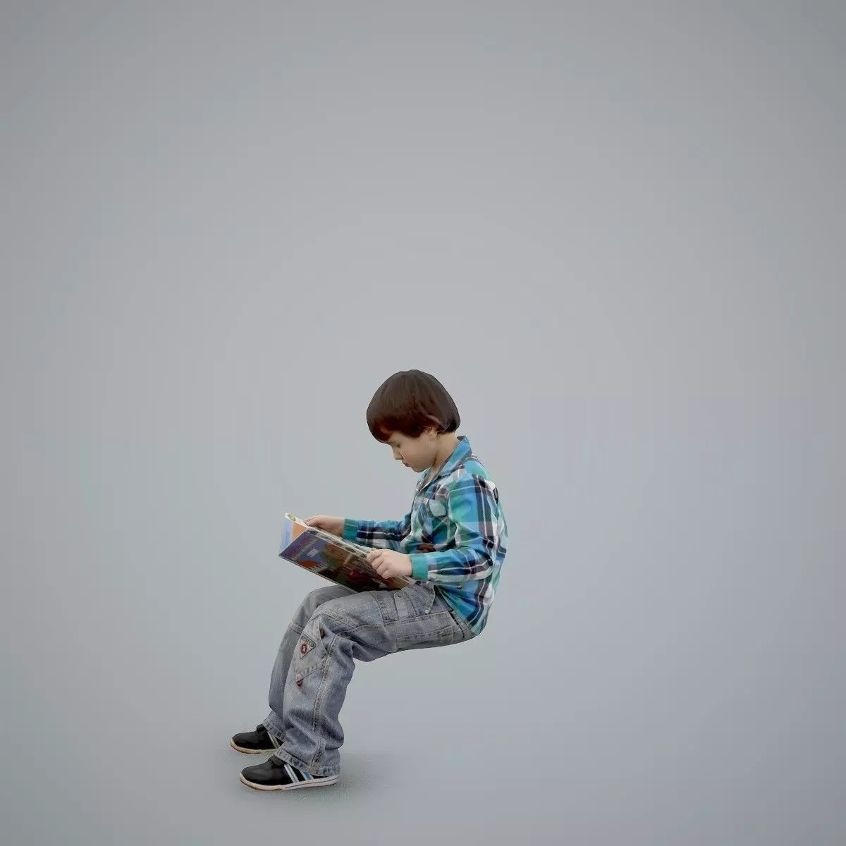 Sitting Boy Reading a Book CBoy0002-HD2-O01P01-S 3D model_4