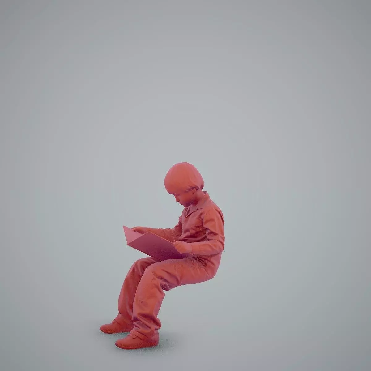 Sitting Boy Reading a Book CBoy0002-HD2-O01P01-S 3D model_8