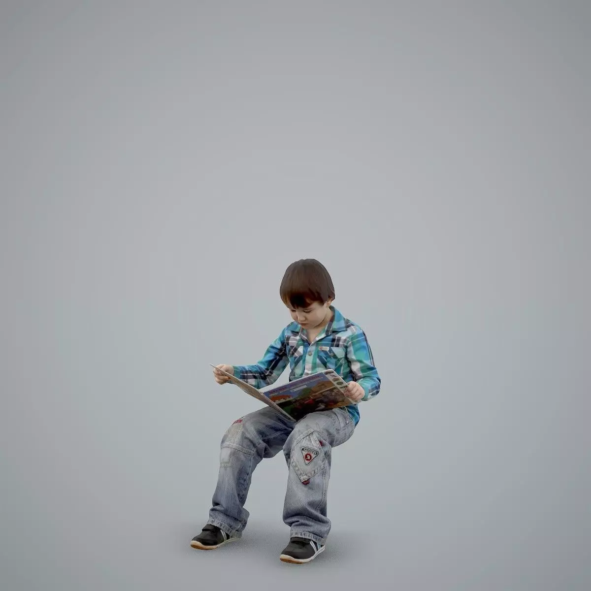 Sitting Boy Reading a Book CBoy0002-HD2-O01P01-S 3D model_9