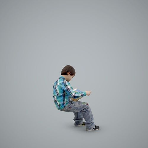 Sitting Boy Reading a Book CBoy0002-HD2-O01P01-S 3D model